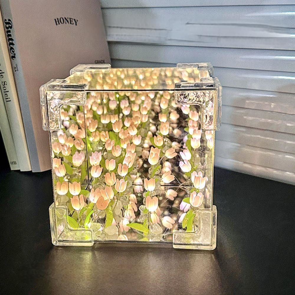 DIY Sea Cube Flower Tulip Lamp Kit Material Package Infinite Garden Ac