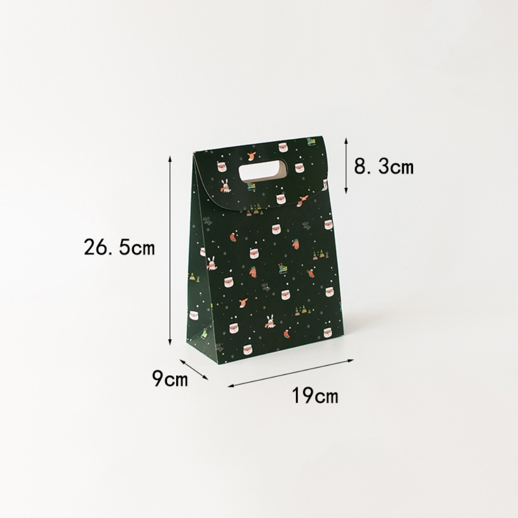 Christmas Gift Paper Bag for Christmas Day Party Supplies-Green-M