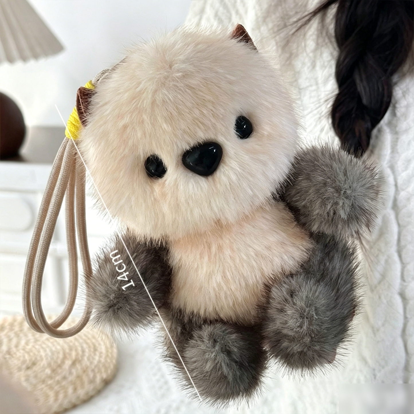Kawaii Animal Plush Keychain Panda Bear Cow Pig Cute Stuffed Toy Charm Bag Pendant Soft Mini Plush Gift for Kids