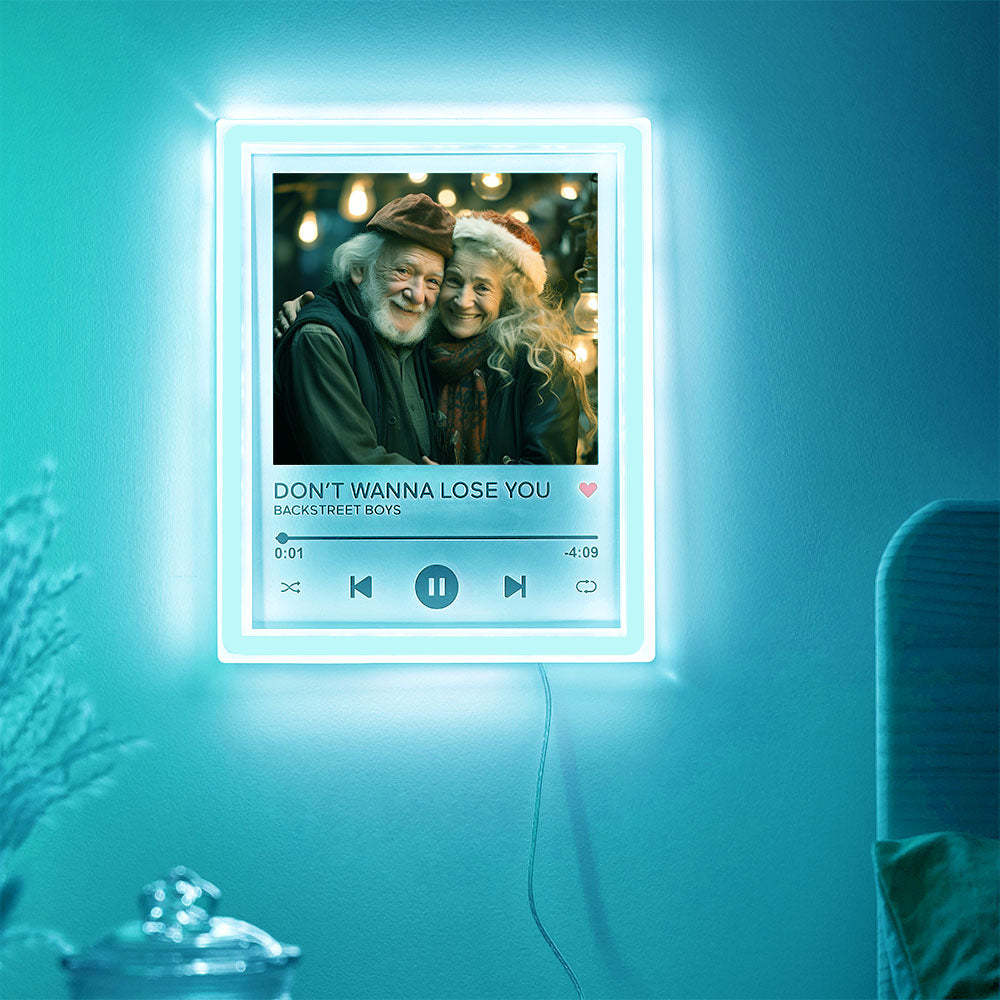Custom Photo Night Light Personalized Music Neon Plaque Christmas Gifts - MyCameraRollKeychain