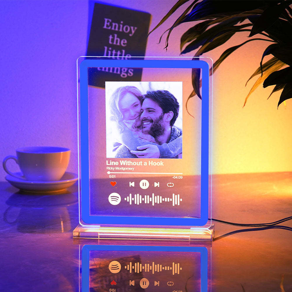 Personalized Photo Spotify Music Night Light Scannable Code Neon Sign Lamp For Couples - MyCameraRollKeychain