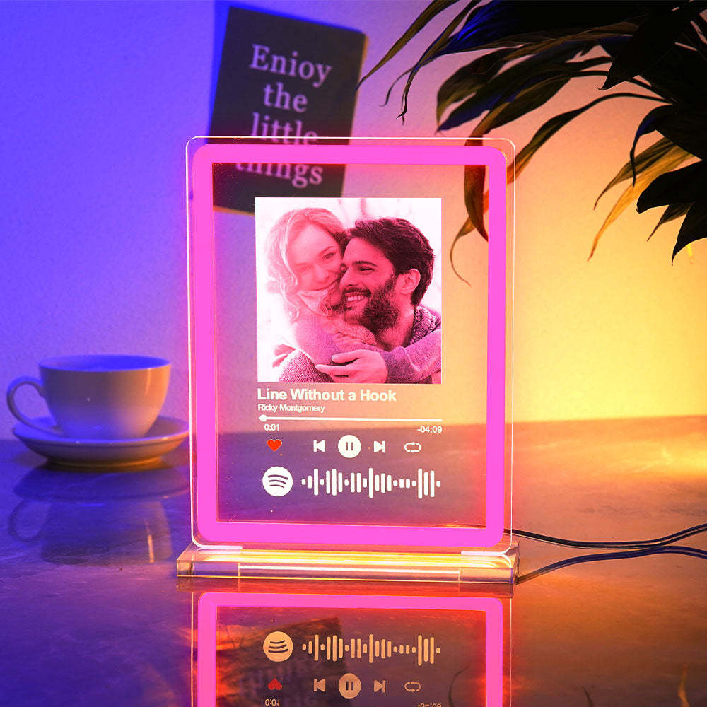 Personalized Photo Spotify Music Night Light Scannable Code Neon Sign Lamp For Couples - MyCameraRollKeychain