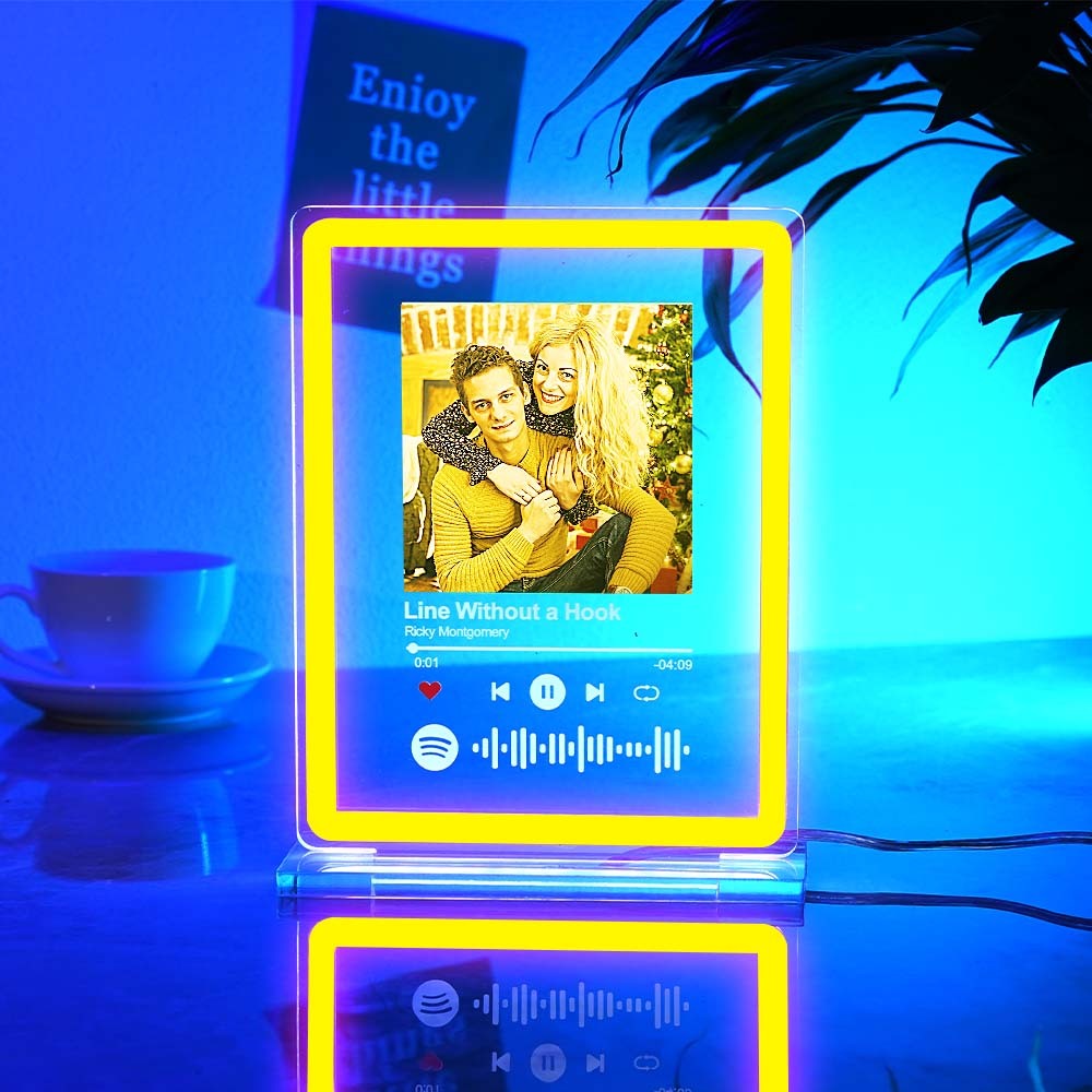 Personalized Photo Spotify Music Night Light Scannable Code Neon Sign Lamp For Couples - MyCameraRollKeychain