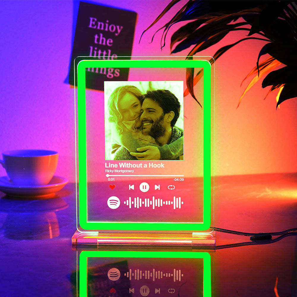 Personalized Photo Spotify Music Night Light Scannable Code Neon Sign Lamp For Couples - MyCameraRollKeychain