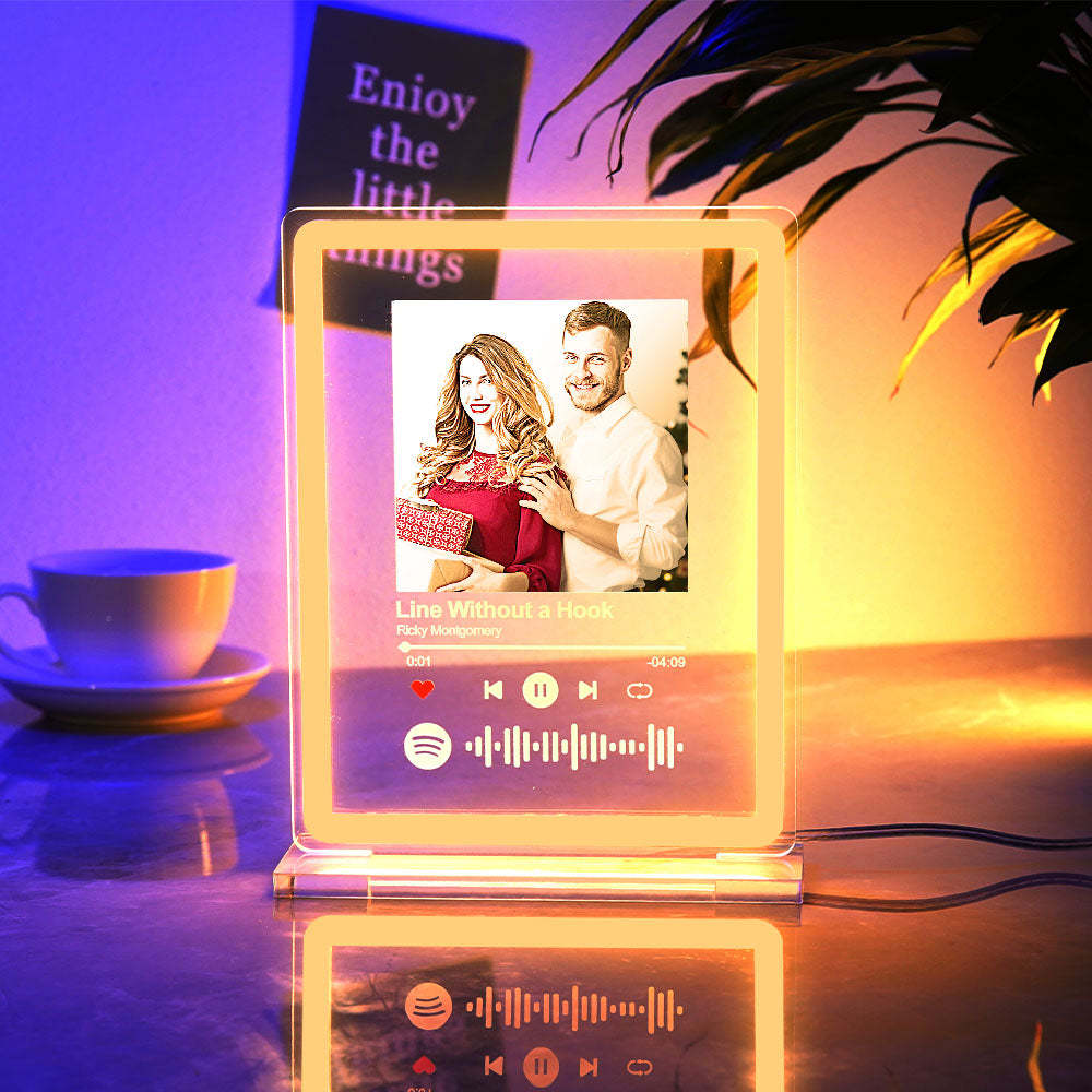 Personalized Photo Spotify Music Night Light Scannable Code Neon Sign Lamp For Couples - MyCameraRollKeychain