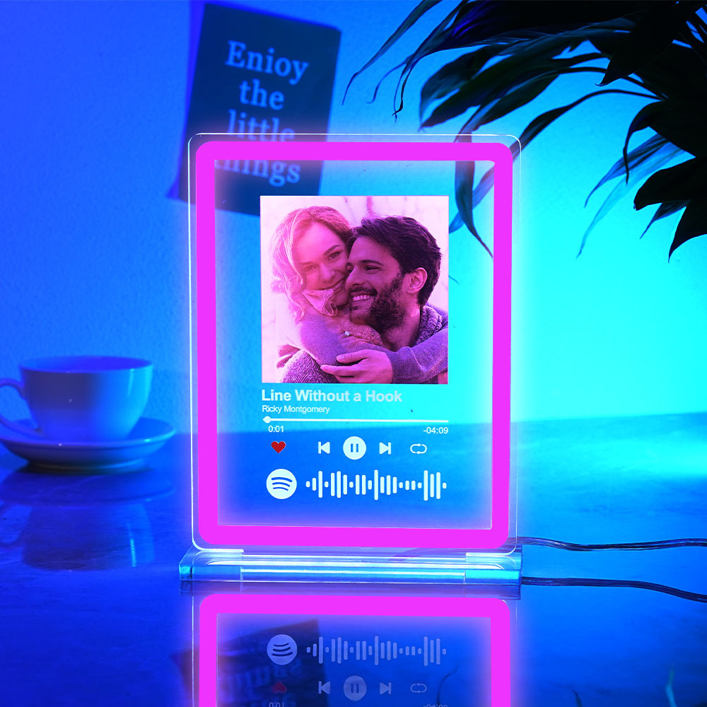 Personalized Photo Spotify Music Night Light Scannable Code Neon Sign Lamp For Couples - MyCameraRollKeychain