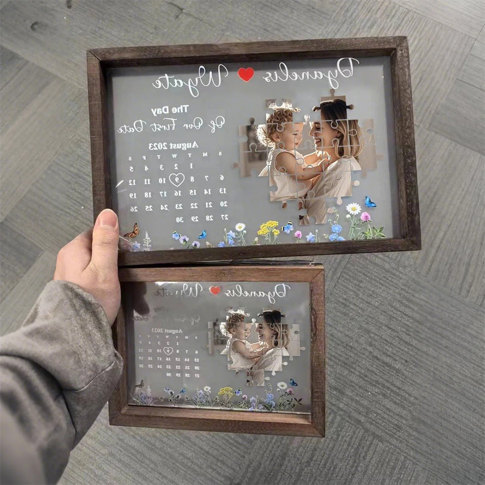 The Day I Found My Missing Piece Light Frame Personalized Gift Mother's Day Gifts