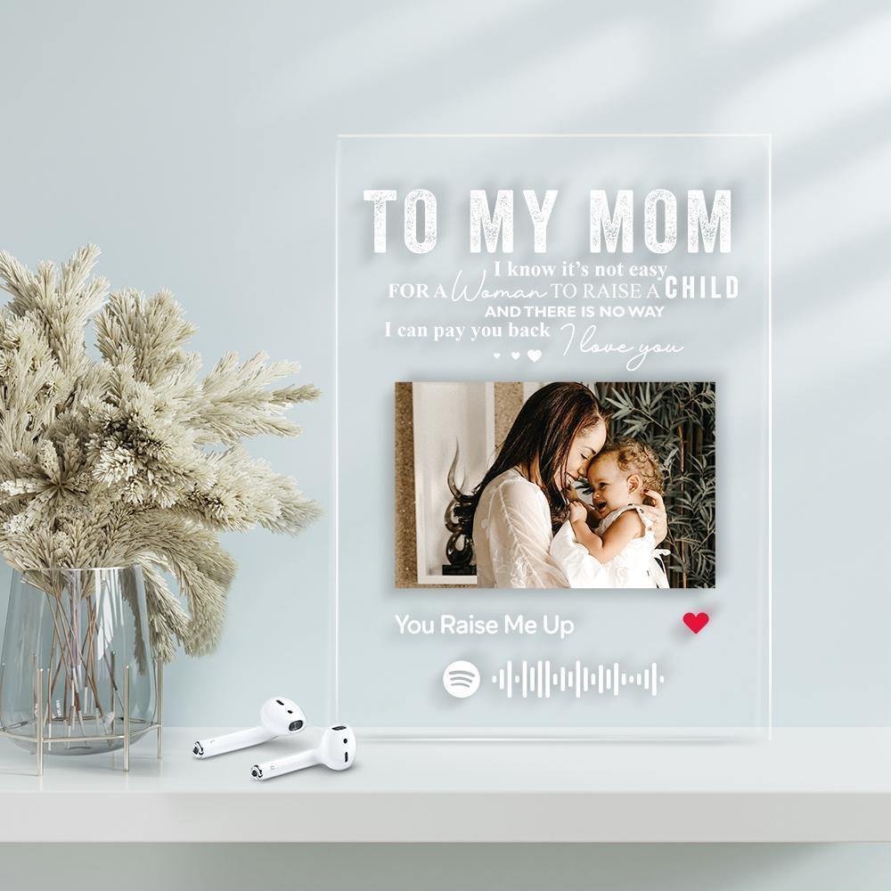 TO MY MOM - Personalized Spotify Code Music Plaque(4.7in x 6.3in) - photowatch