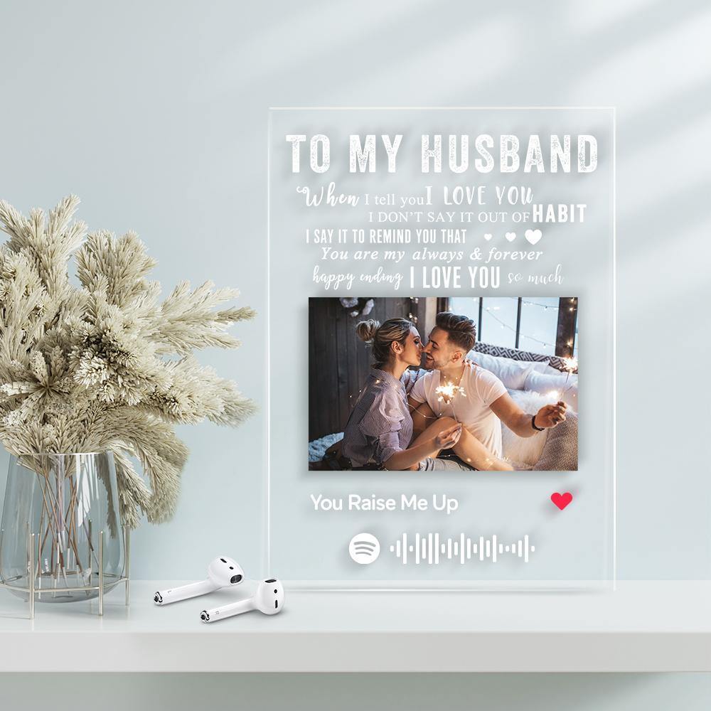 TO MY HUSBAND - Personalized Spotify Code Music Plaque(4.7in x 6.3in) - photowatch
