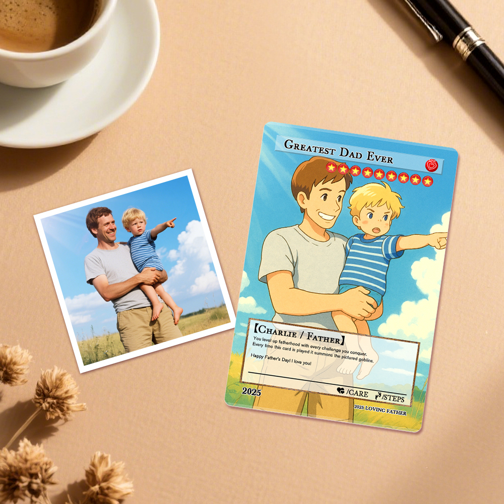 Custom Poke Card for Dad, Father’s Day Gift, Personalized Poke Card, Unique Present for Father