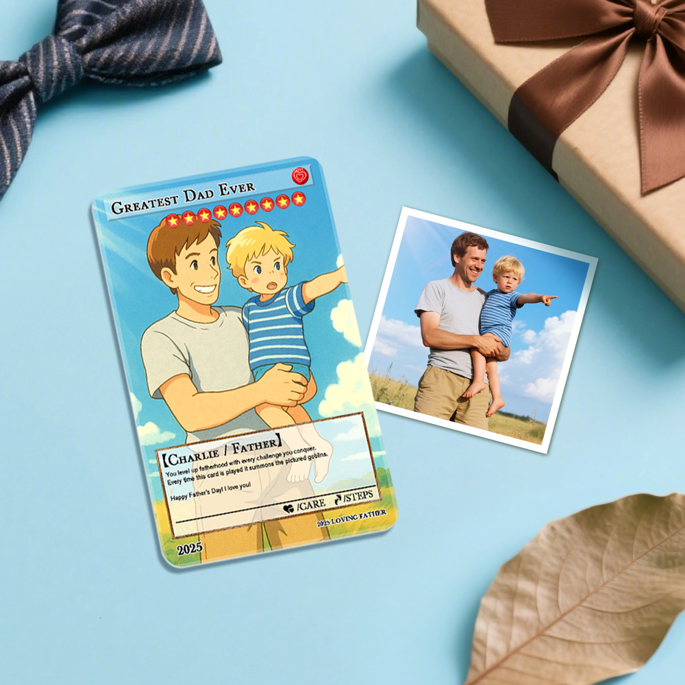 Custom Poke Card for Dad, Father’s Day Gift, Personalized Poke Card, Unique Present for Father