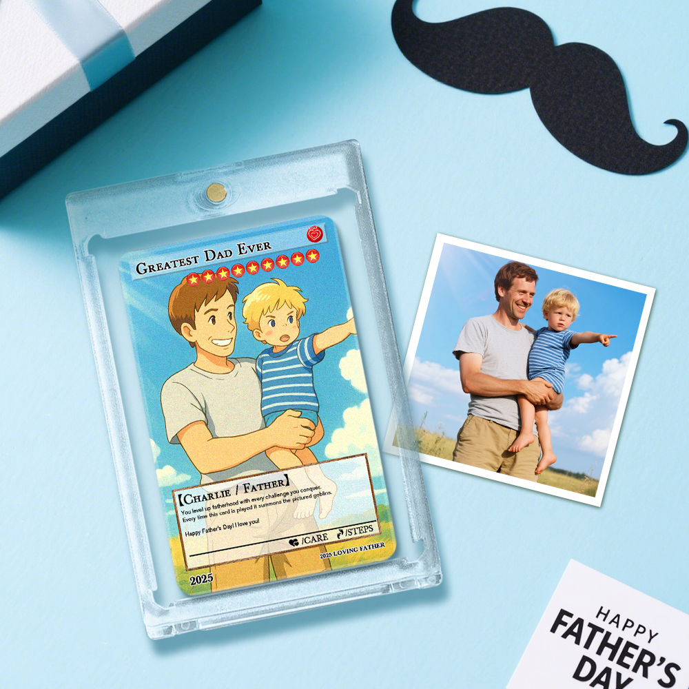 Custom Poke Card for Dad, Father’s Day Gift, Personalized Poke Card, Unique Present for Father