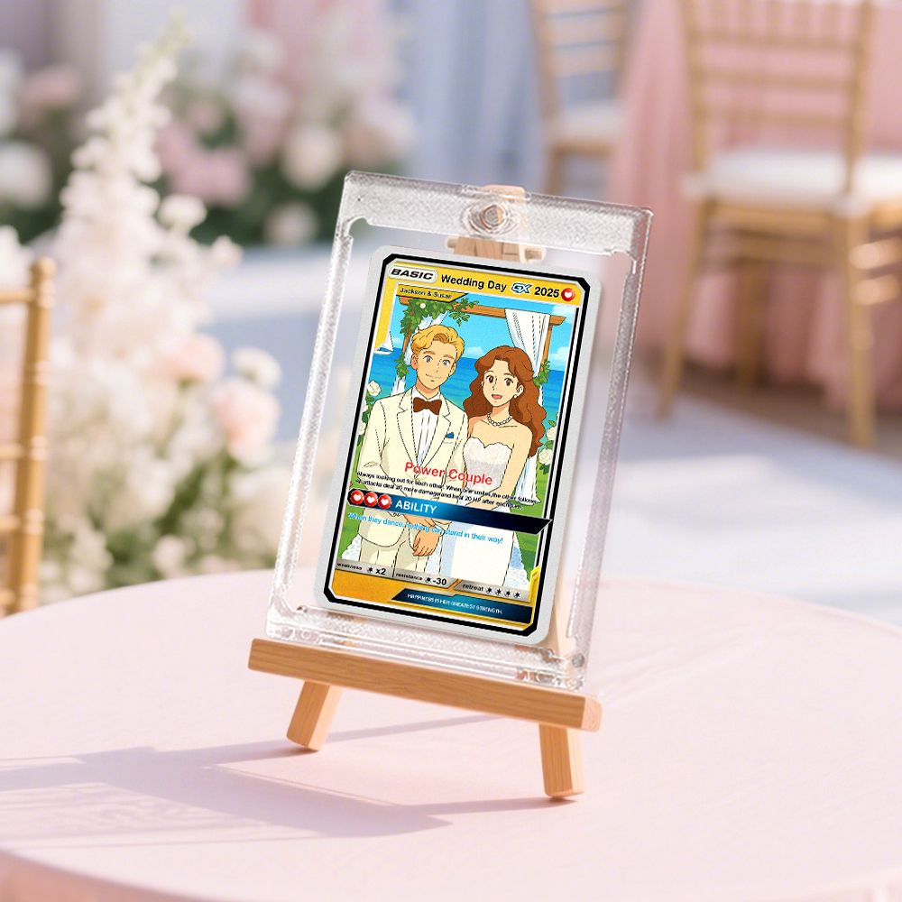 Personalized Couple Poke Card, Custom Wedding Gift, Unique Present for Bride and Groom