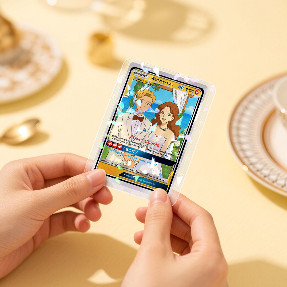 Personalized Couple Poke Card, Custom Wedding Gift, Unique Present for Bride and Groom