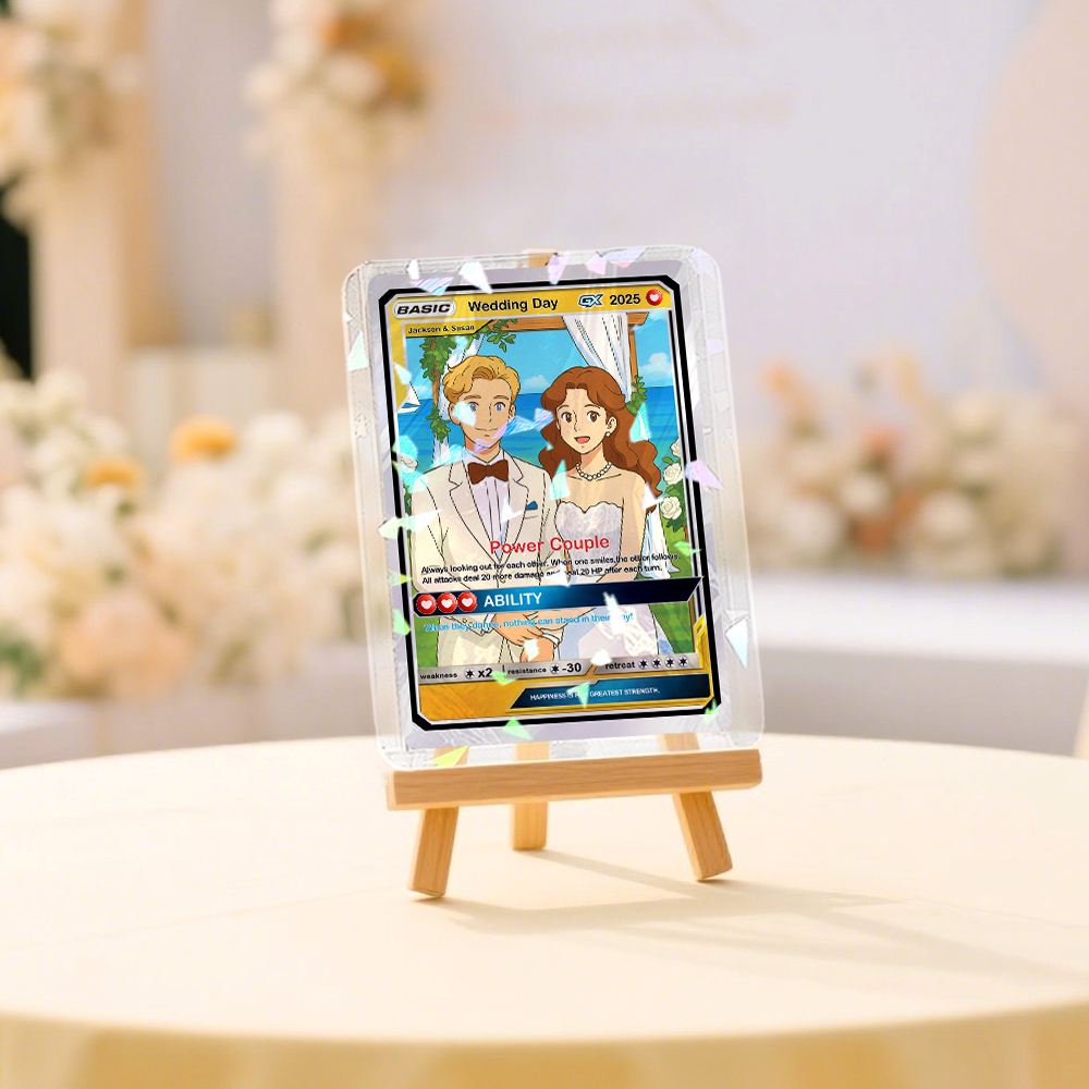 Personalized Couple Poke Card, Custom Wedding Gift, Unique Present for Bride and Groom