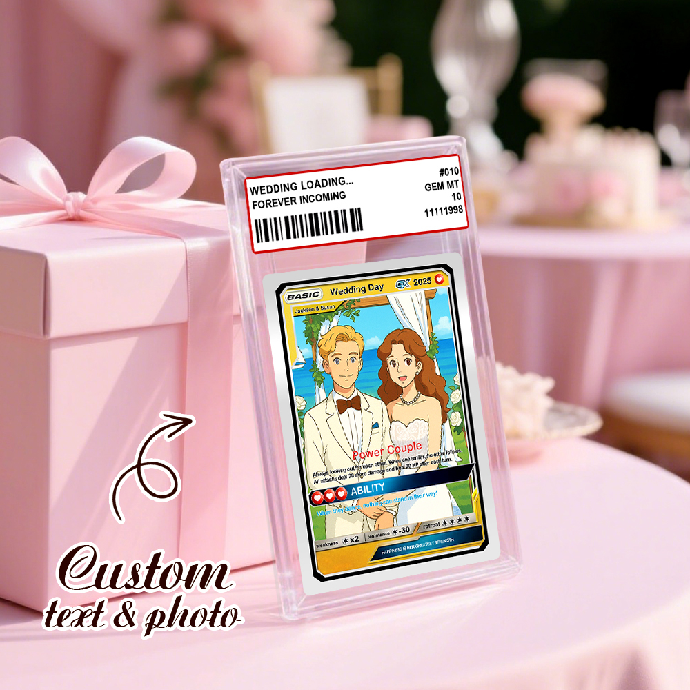 Personalized Couple Poke Card, Custom Wedding Gift, Unique Present for Bride and Groom