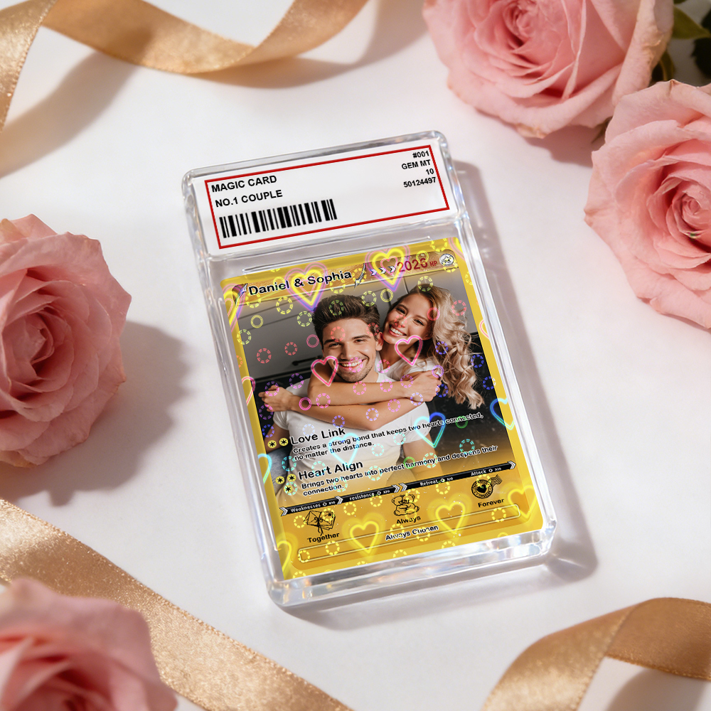 Personalized Valentine’s Day Power Couple Card, Custom Anniversary Card Couple Photo Anime Style, Best Valentine's Day Gift for Lover