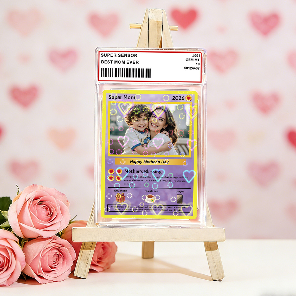 Mothers Day Gift Personalized Power Card Custom Card Photo Anime Style Gift for Mom