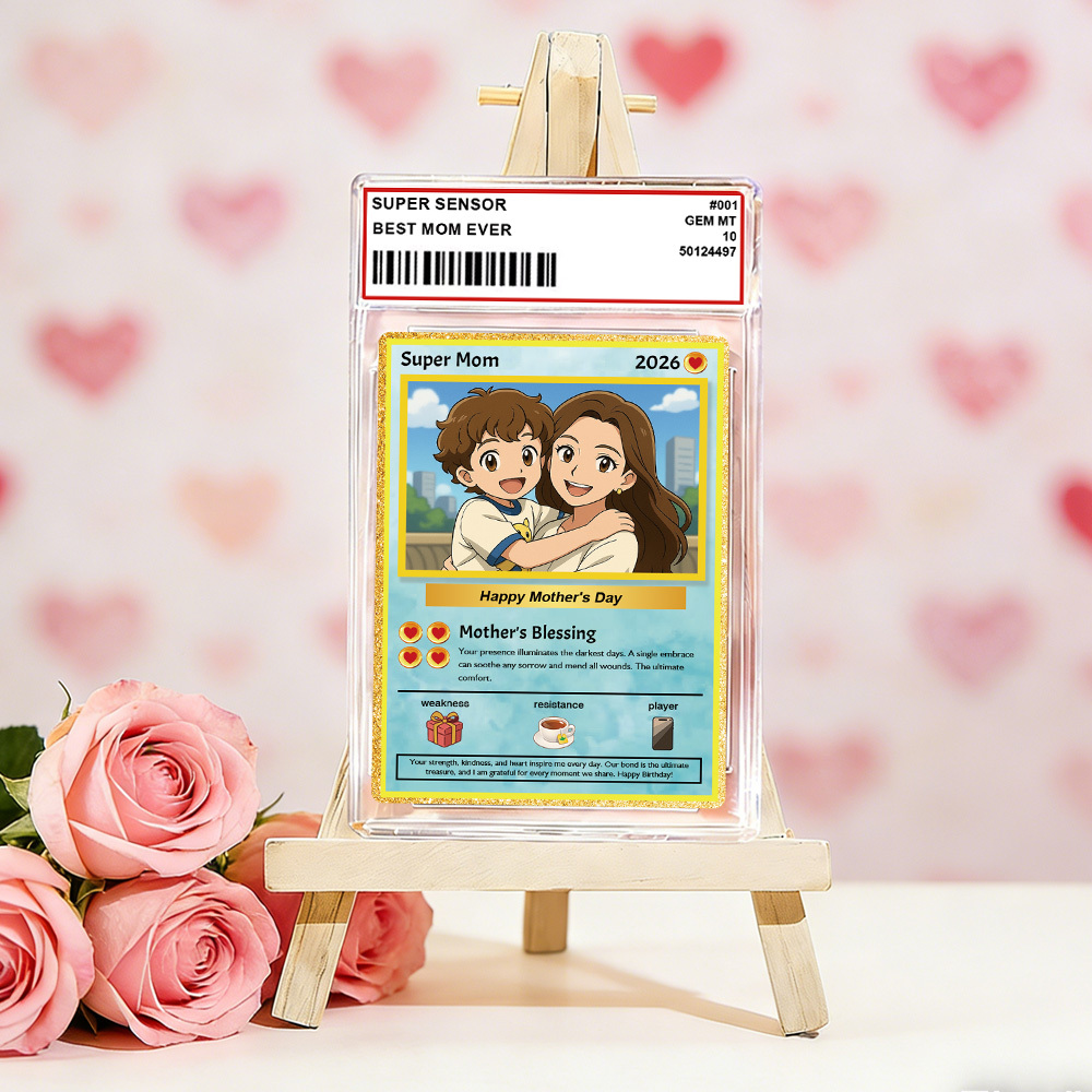 Mothers Day Gift Personalized Power Card Custom Card Photo Anime Style Gift for Mom