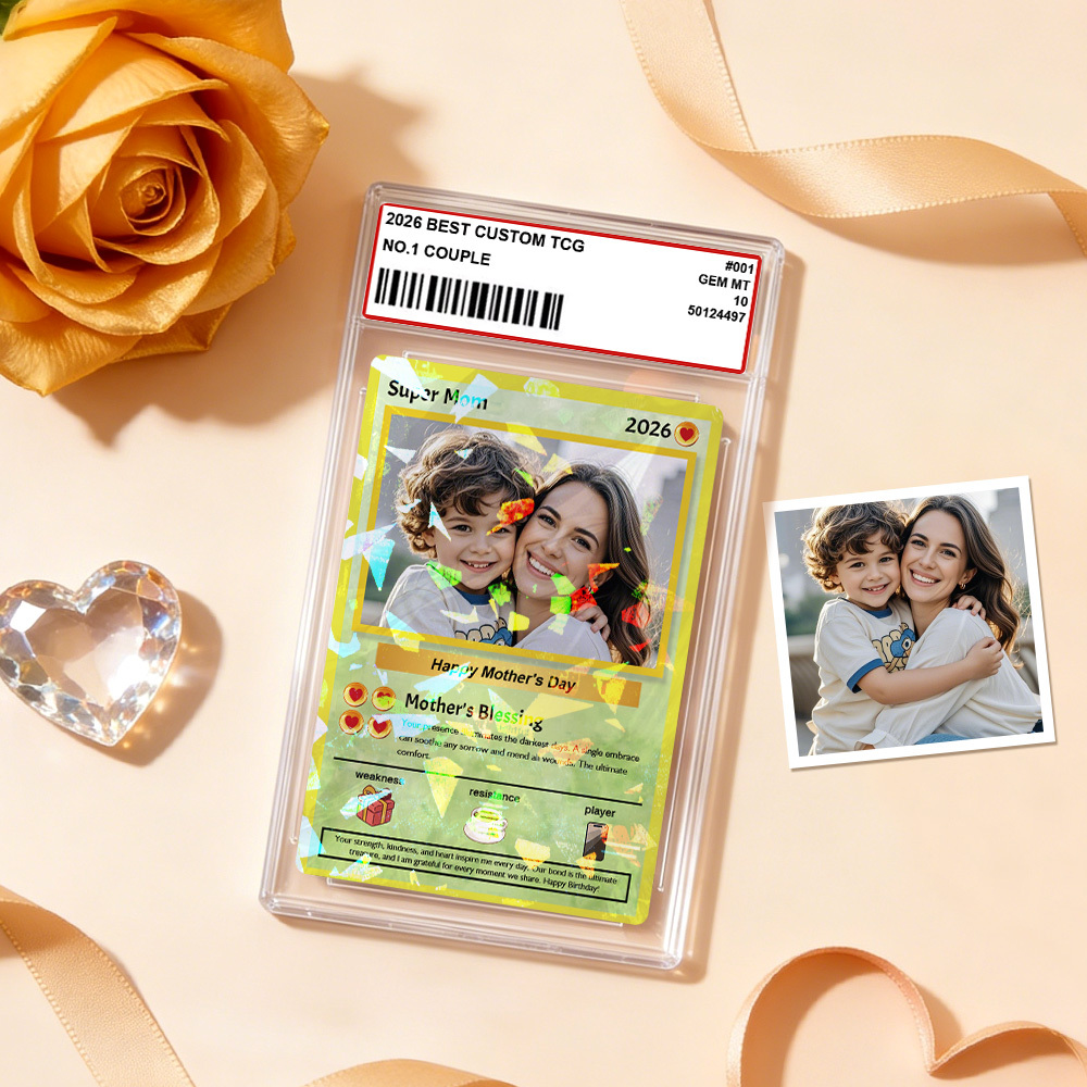 Mothers Day Gift Personalized Power Card Custom Card Photo Anime Style Gift for Mom