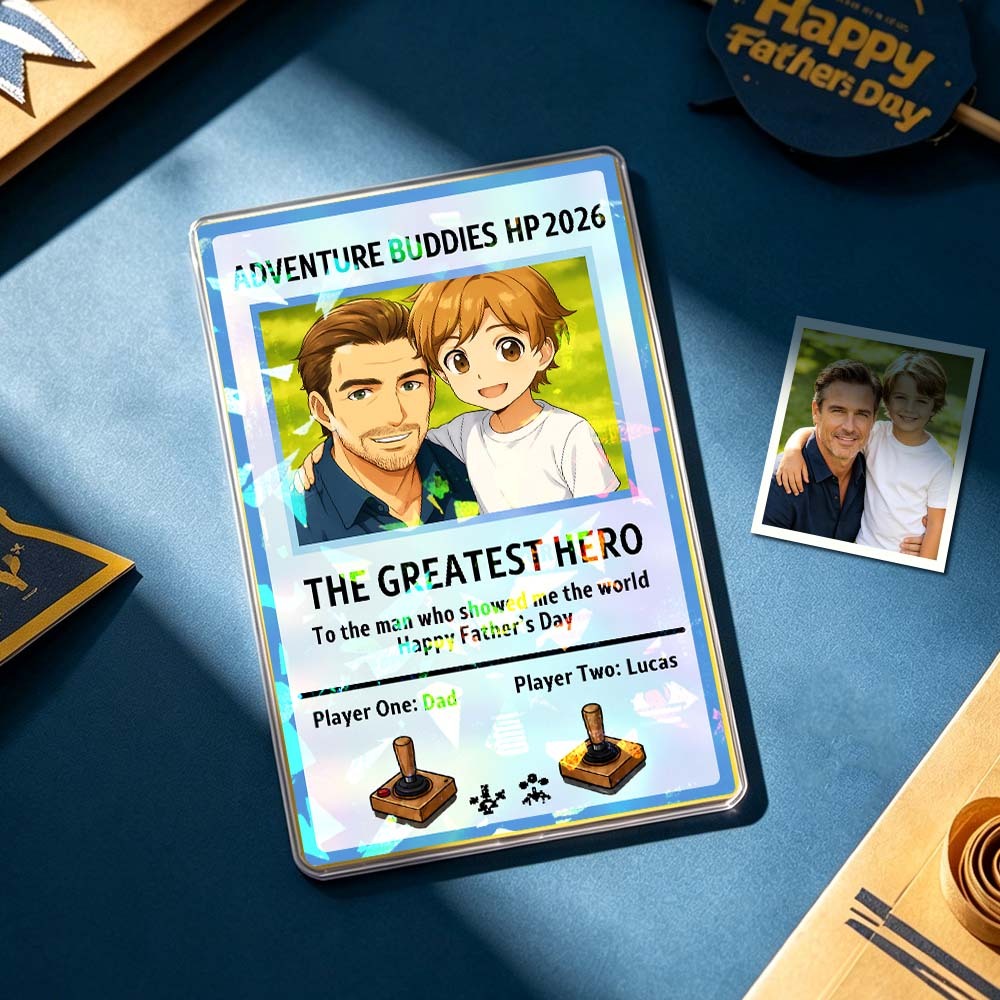 Custom Father’s Day Game Card Personalized Photo Gift Card for Dad