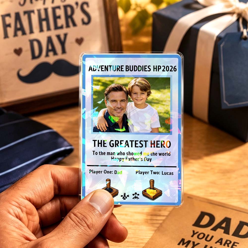 Custom Father’s Day Game Card Personalized Photo Gift Card for Dad