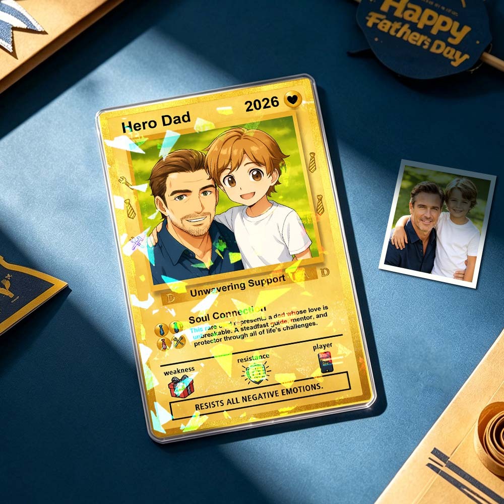 Custom Father’s Day Game Card Personalized Photo Gift Card for Dad
