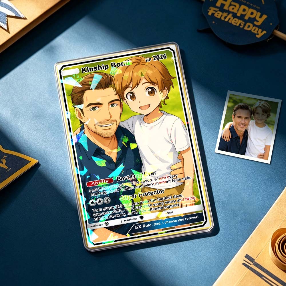 Custom Father’s Day Game Card Personalized Photo Gift Card for Dad