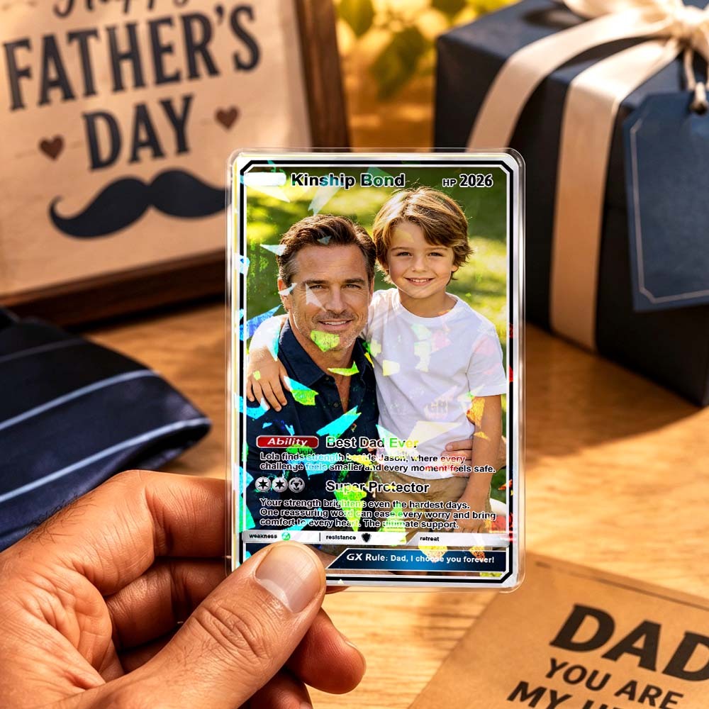 Custom Father’s Day Game Card Personalized Photo Gift Card for Dad