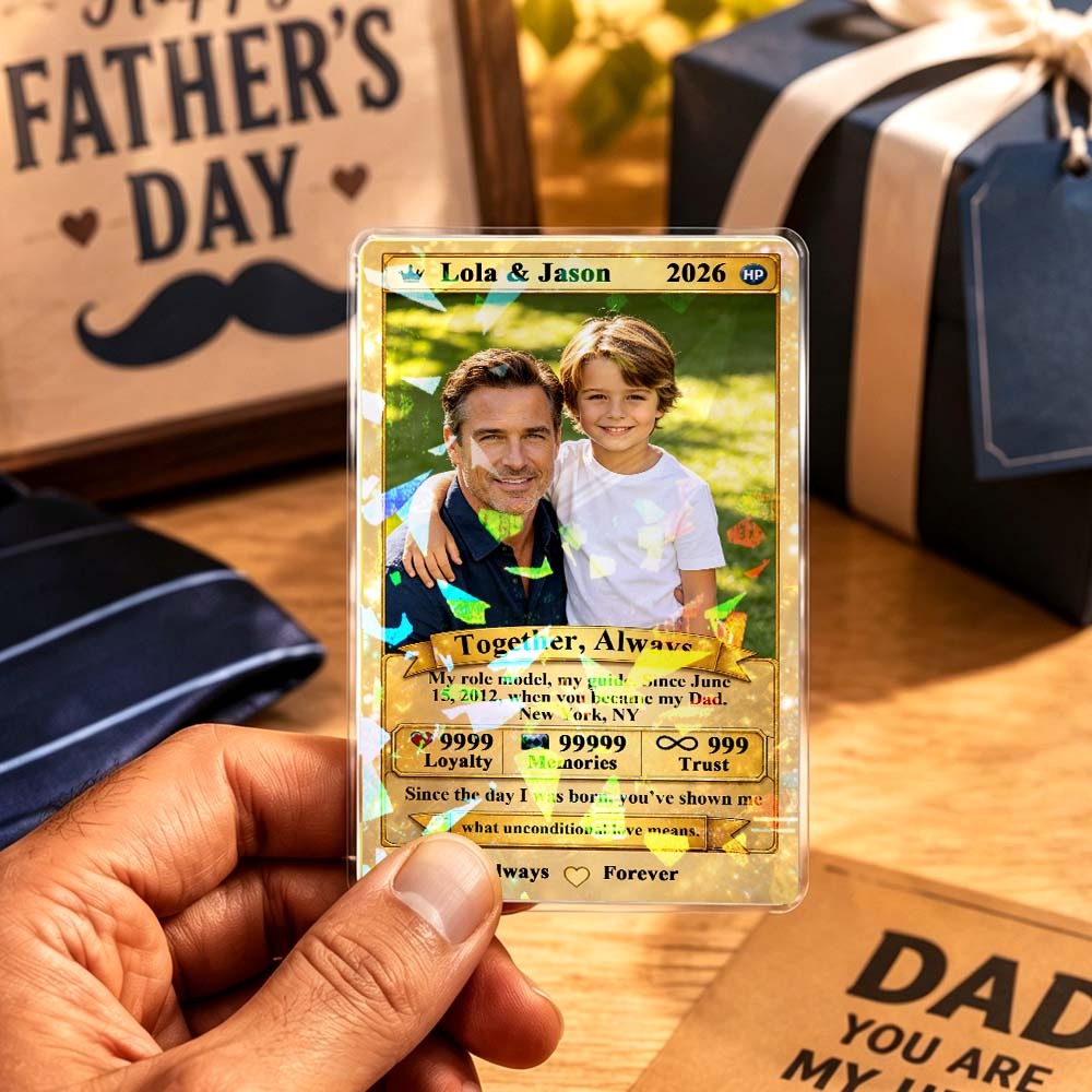 Custom Father’s Day Game Card Personalized Photo Gift Card for Dad