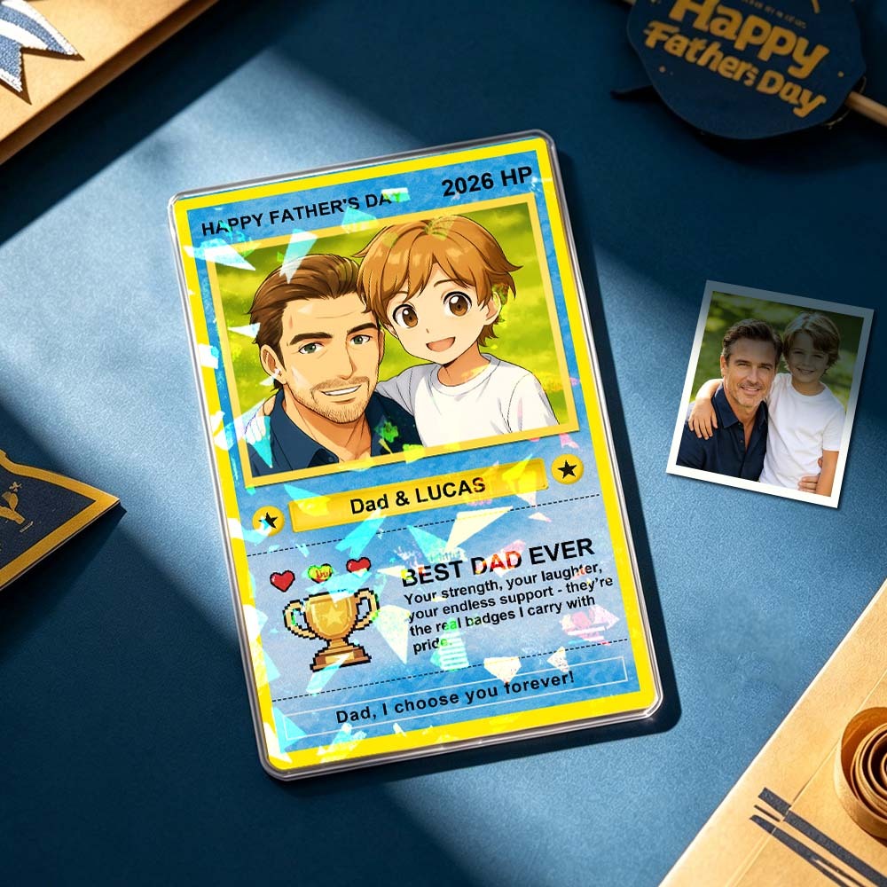 Custom Father’s Day Game Card Personalized Photo Gift Card for Dad