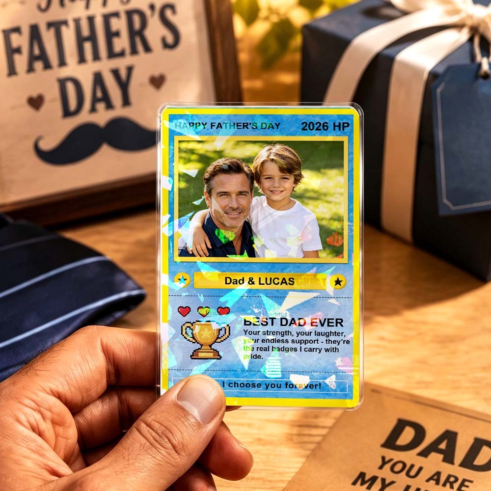 Custom Father’s Day Game Card Personalized Photo Gift Card for Dad