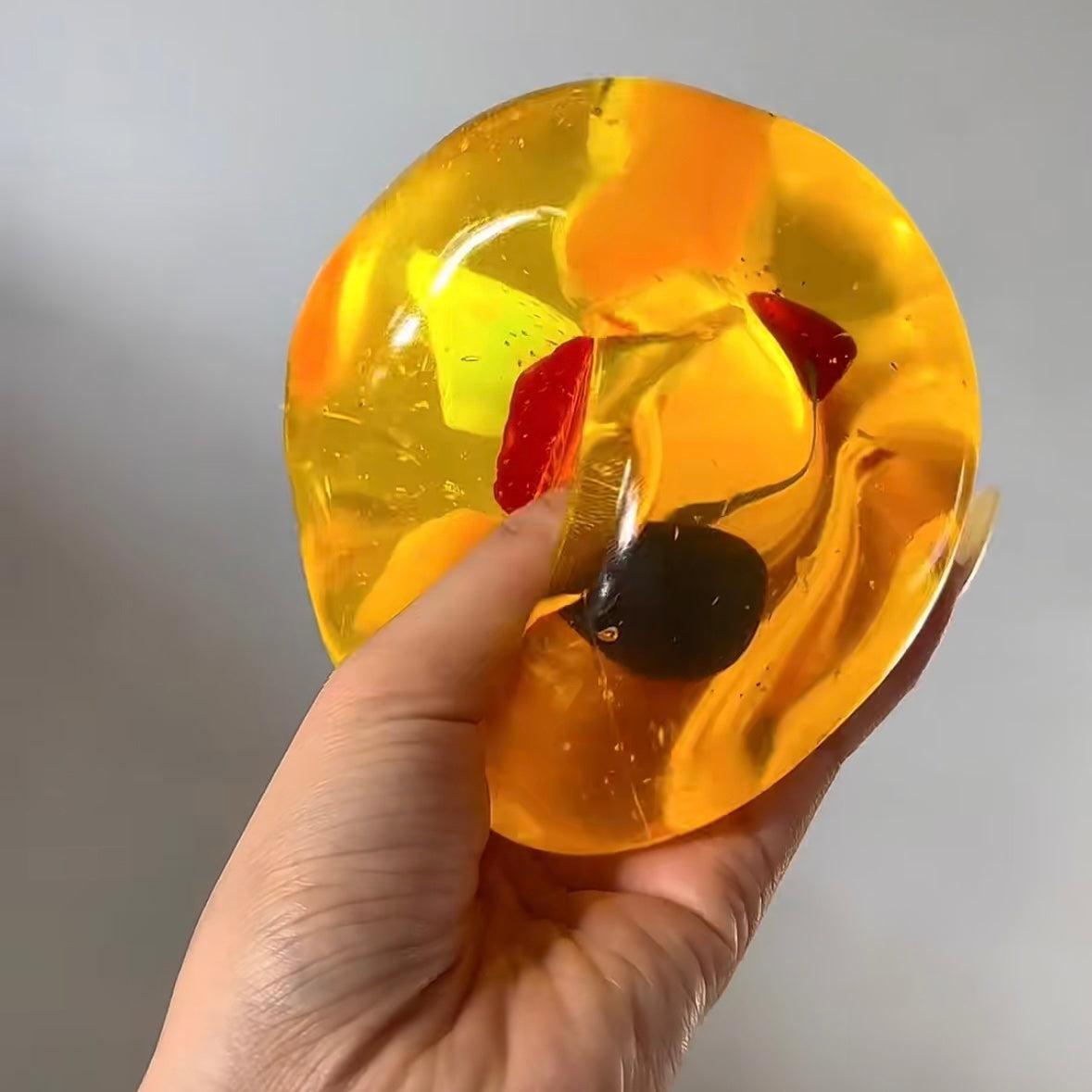Realistic Fruit Jelly Banana Squishy Toy | Transparent Fruit Filled Stress Relief Fidget Toy for Kids & Adults - MyCameraRollKeychain