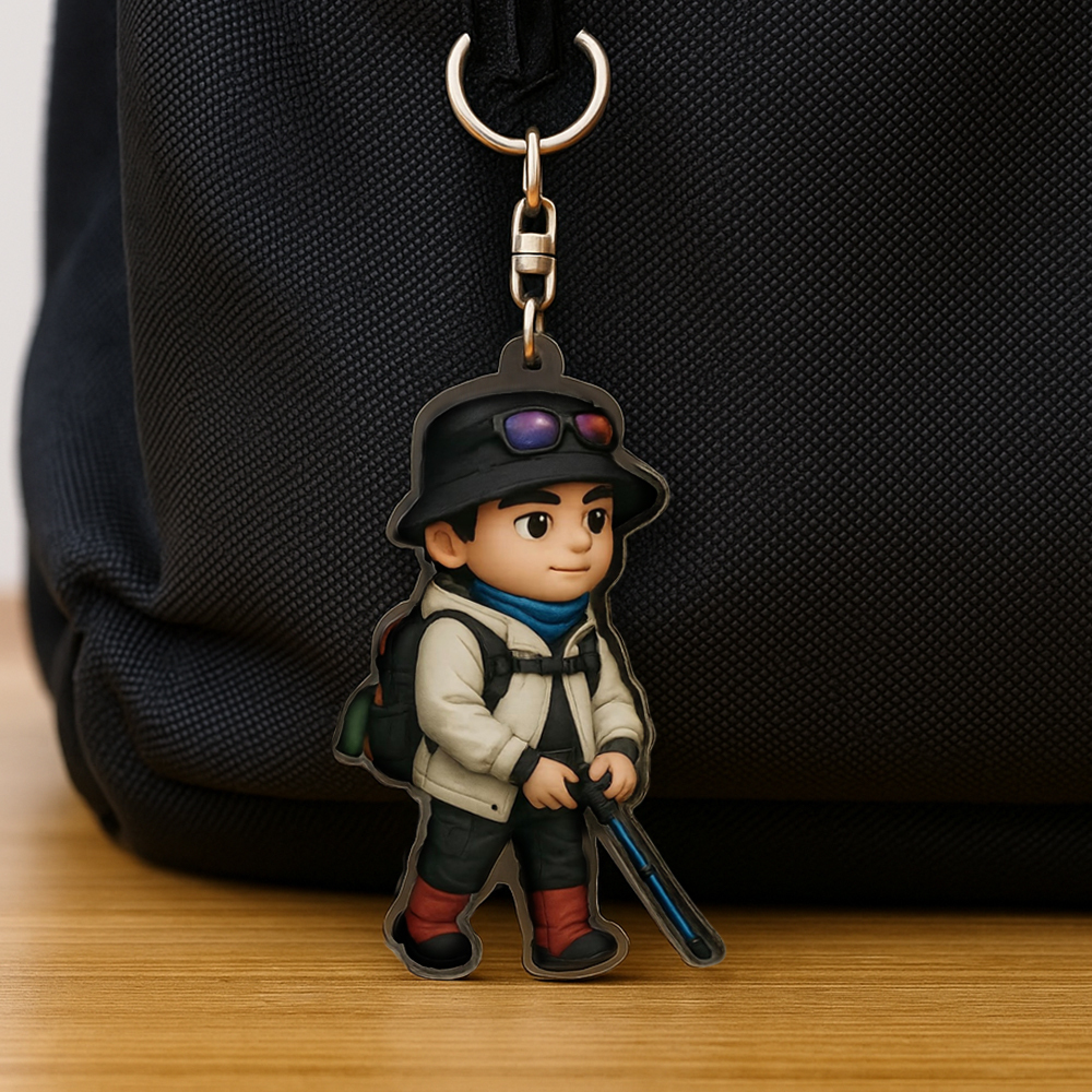 Custom Cartoon Cat Keychain Personalized Acrylic Cartoon Keychain Photo Bag Charm Unique Keepsake Gift For Pet Owner - MyCameraRollKeychain