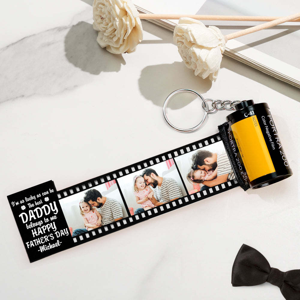 Personalized Photo Camera Keychain Thoughtful Film Roll Keychain Gift For Dad - MyCameraRollKeychain