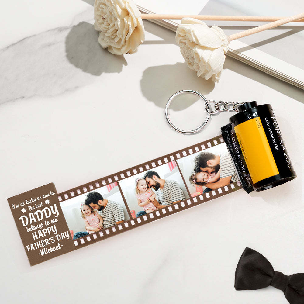 Personalized Photo Camera Keychain Thoughtful Film Roll Keychain Gift For Dad - MyCameraRollKeychain