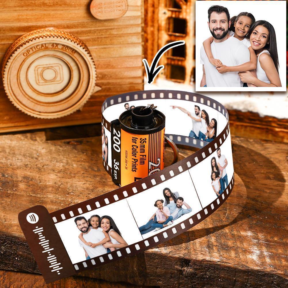 Personalized Photo Film Roll Keychain -Keychain With Picture And Song-Gift For Her - MyCameraRollKeychain