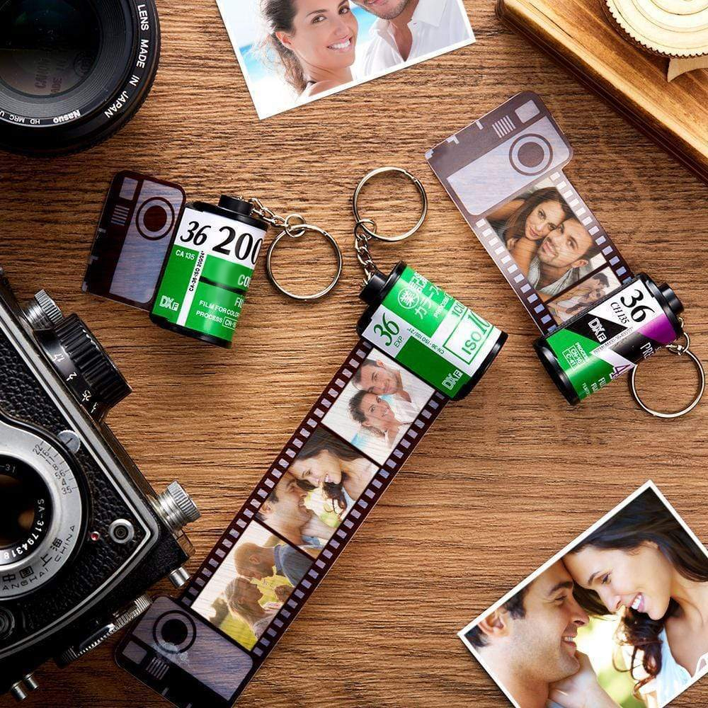 Custom Spotify Code Green Camera Roll Keychain Multiphoto Keychain for Family 5-20 Pictures