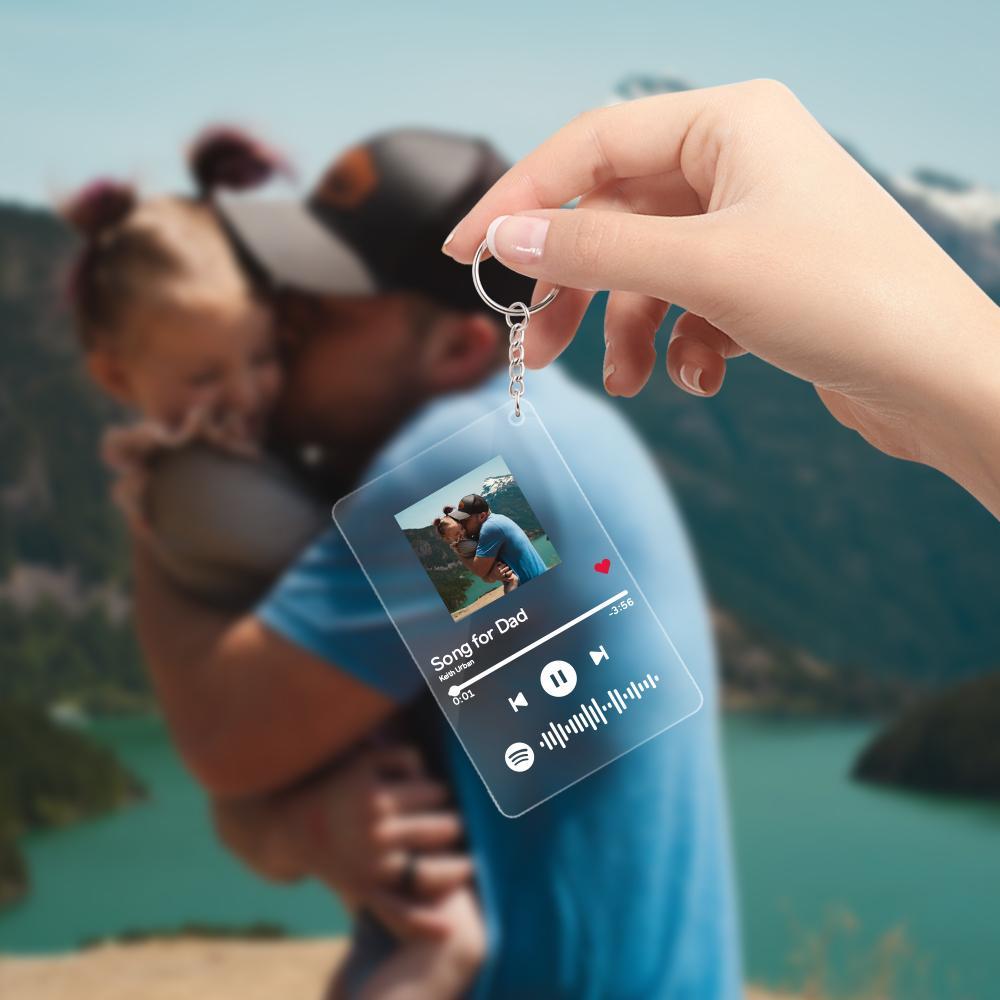 Custom Spotify Code Music Keychain(2.1in x 3.4in) Fathers Day Gift