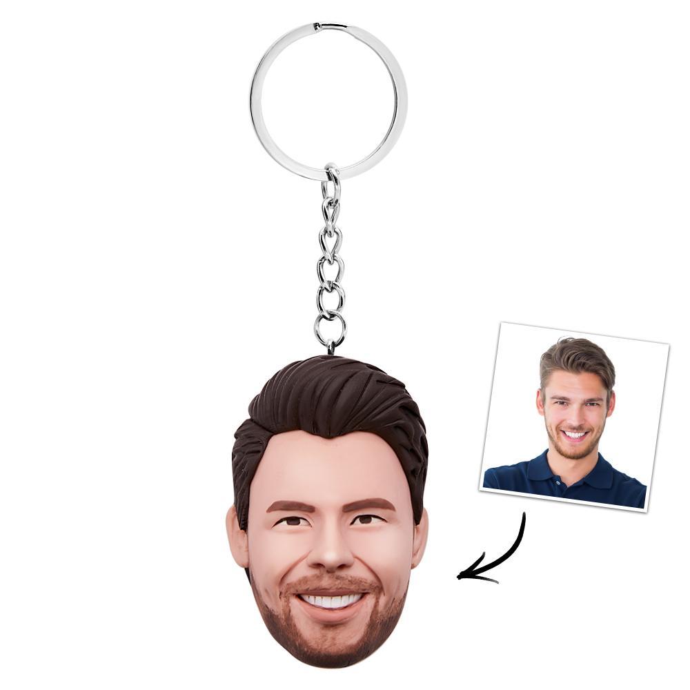 Custom Bobblehead Keychain Personalized head 2.36in - MyCameraRollKeychain