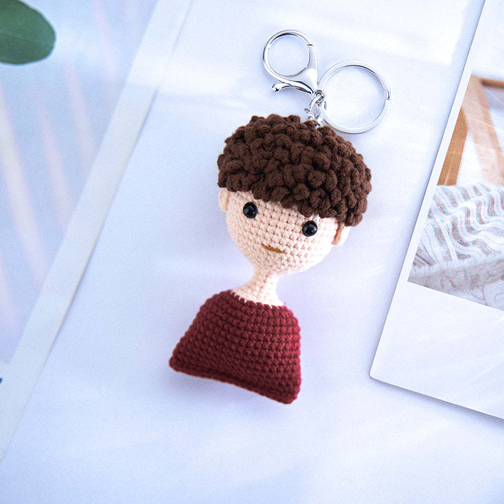 Custom Crochet Doll Keychain Personalized Gifts Handwoven Mini Dolls - MyCameraRollKeychain