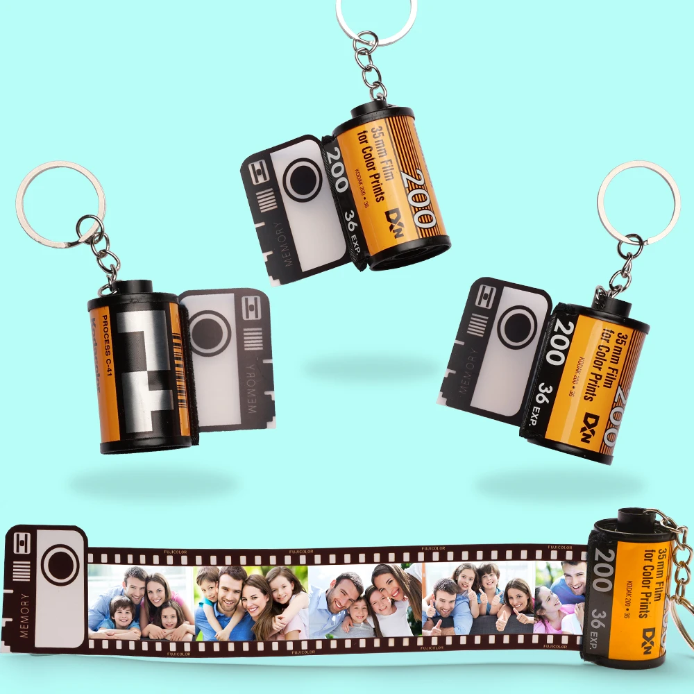 Personalized Photo Film Roll Keychain -Keychain With Picture And Song-Gift For Her - MyCameraRollKeychain