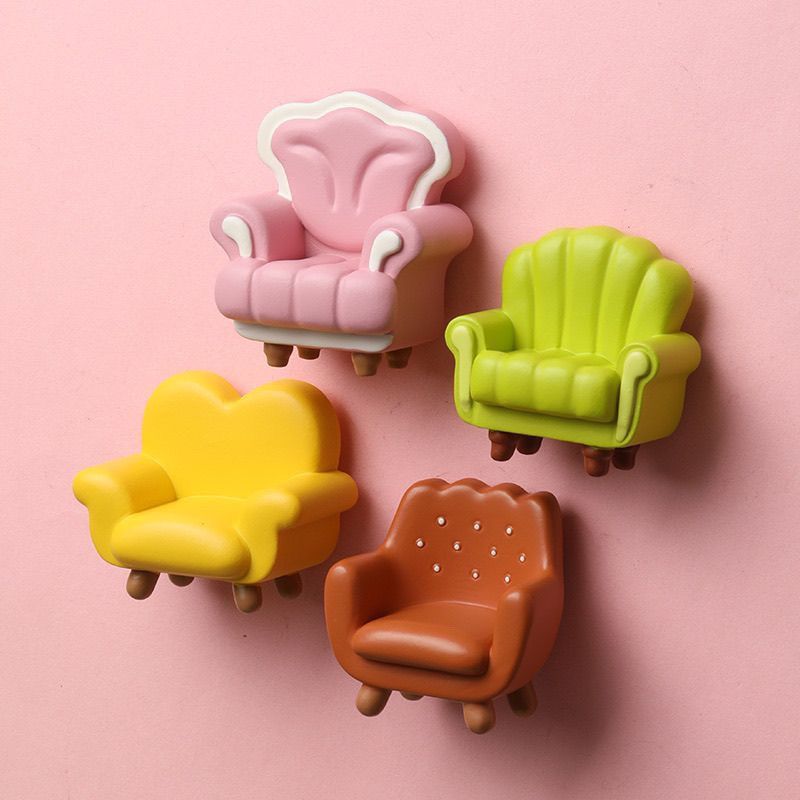 Cute Mini Resin Chair Magnets for Fridge Funny Small Furniture Magnets for Refrigerator Decoration Kitchen Locker Kitchen Office (5 Pack)