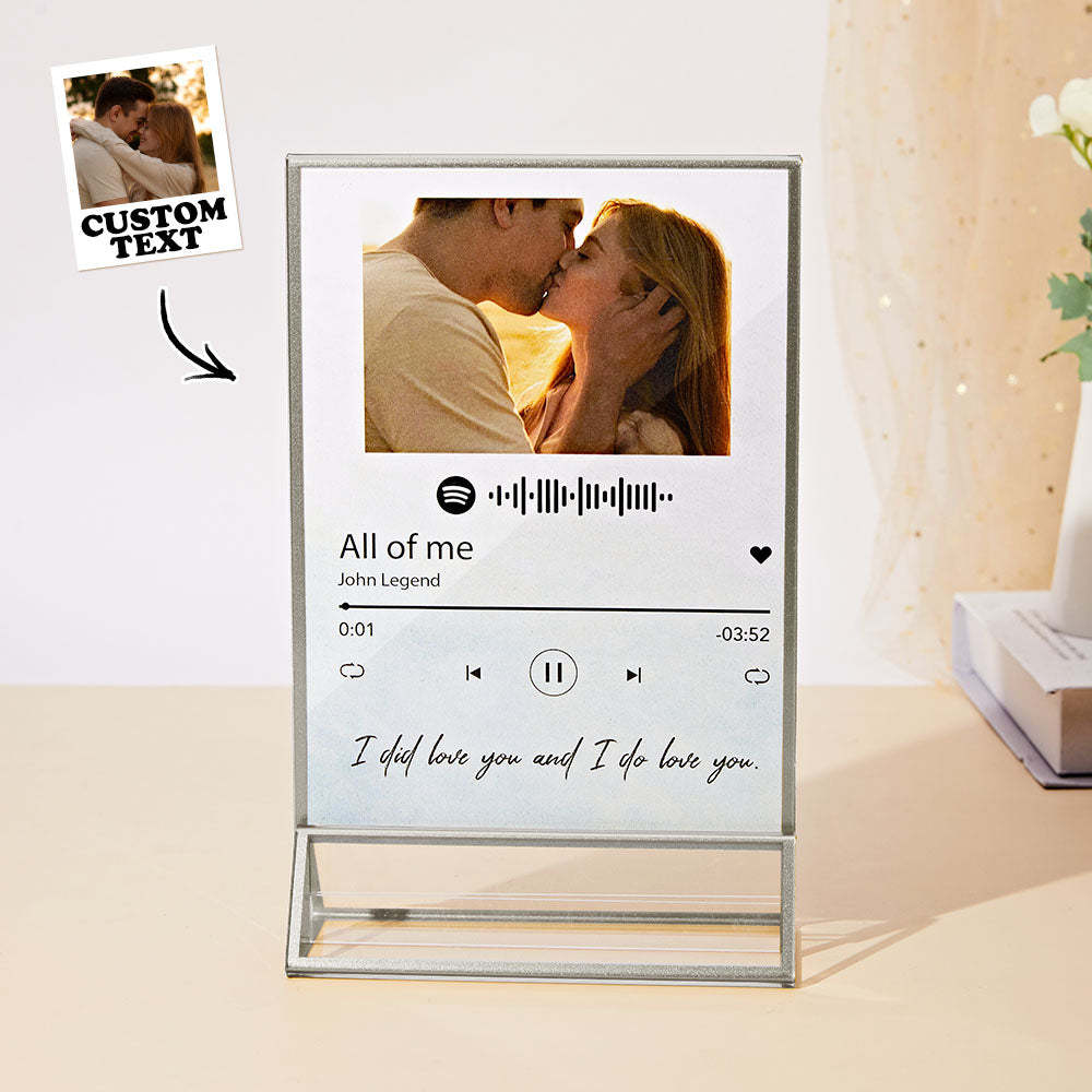 Custom Spotify Music Art Acrylic Plaque Double Sided Personalized Photos Song with Scannable Code - MyCameraRollKeychain