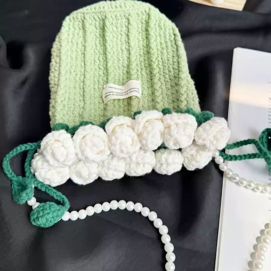 Crochet Rose Bouquet Bag DIY Kit Handmade Yarn Crossbody Bag Floral Gift Craft Set