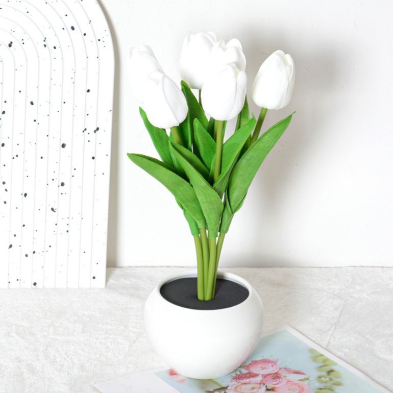 Dimmable Tulip Led Night Light, Romantic Plug-in Lamp, Artificial Flower, Ideal Mother's Day Gift