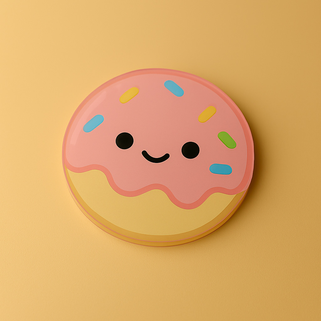 Cute Cartoon Acrylic Heat Resistant Coaster Anti Scald Cup Mat for Coffee Tea Desk Decor