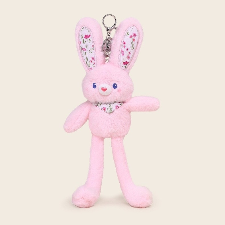 Cute Ear-Pull Bunny Keychain Stretchable Ears Rabbit Toy Keyring Cute Bunny Keychain