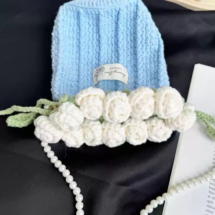 Crochet Rose Bouquet Bag DIY Kit Handmade Yarn Crossbody Bag Floral Gift Craft Set
