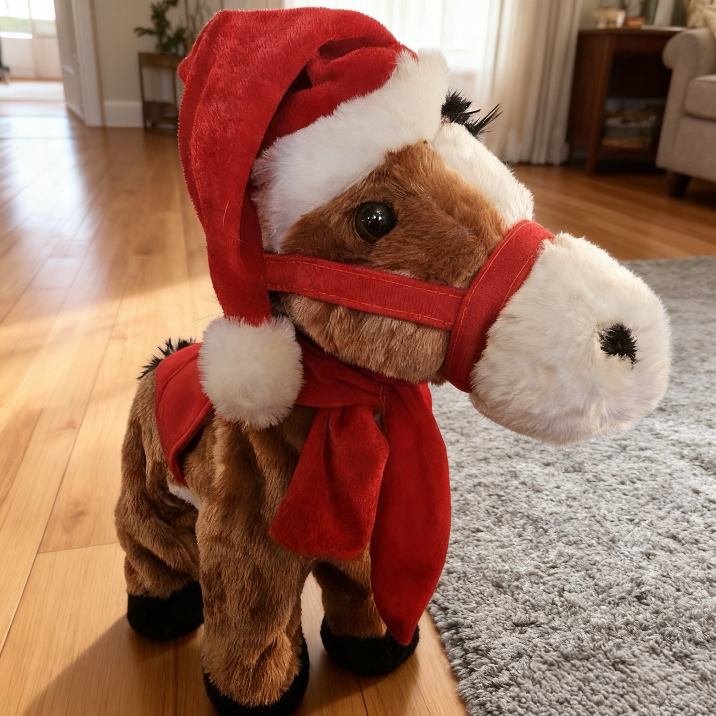 Spotted Electric Plush Horse Walking Interactive Stuffed Pony Toy for Kids Cute Moving Plush Horse Gift